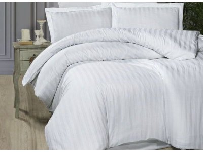 Постельное белье First Choice - Broad Line White (Turkey), евро комплект